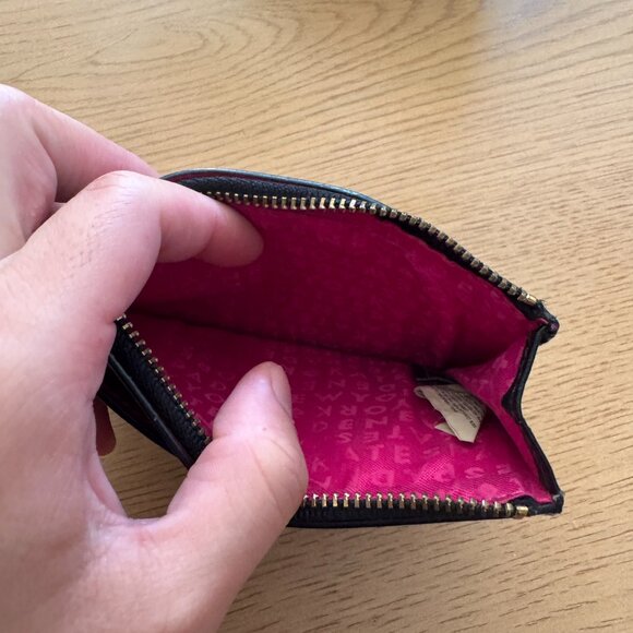 KATE SPADE Black Card Wallet Zipper Keychain - Picture 2 of 7